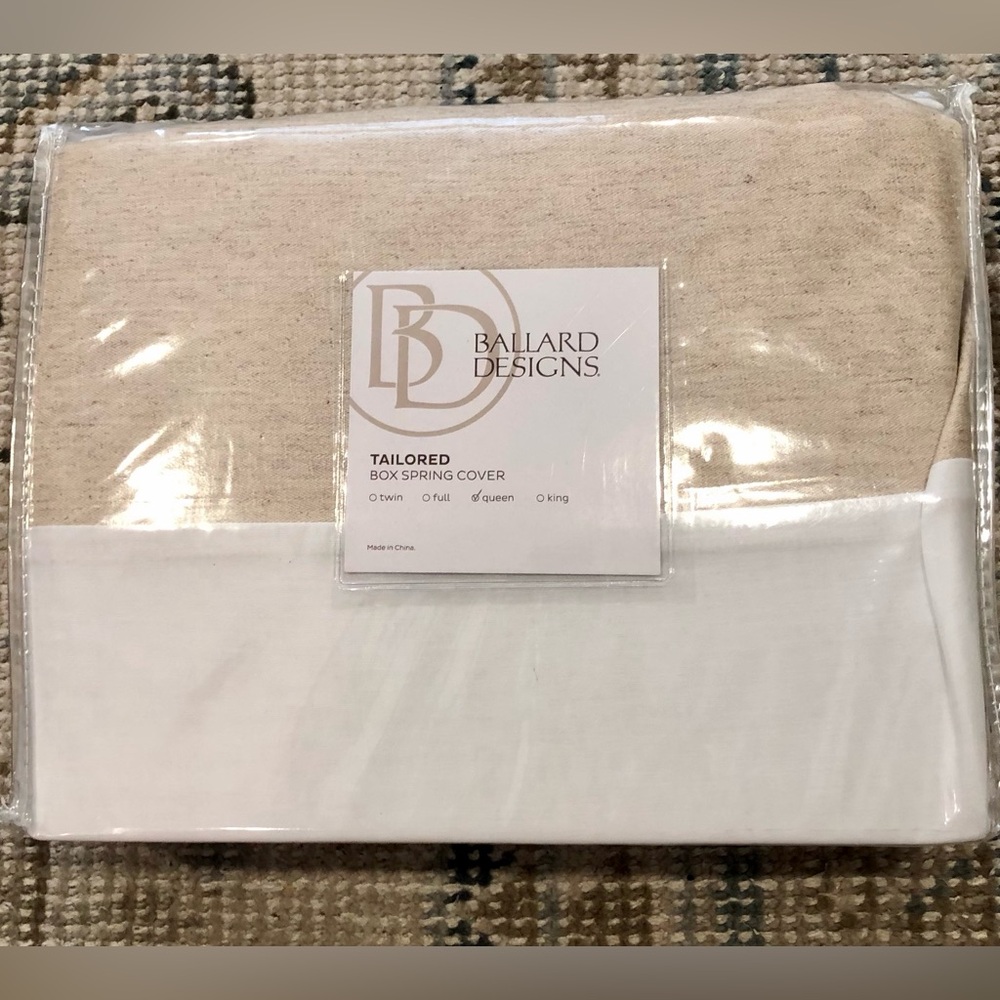 Ballard Designs Tailored Box Spring Cover in Natural/Cream